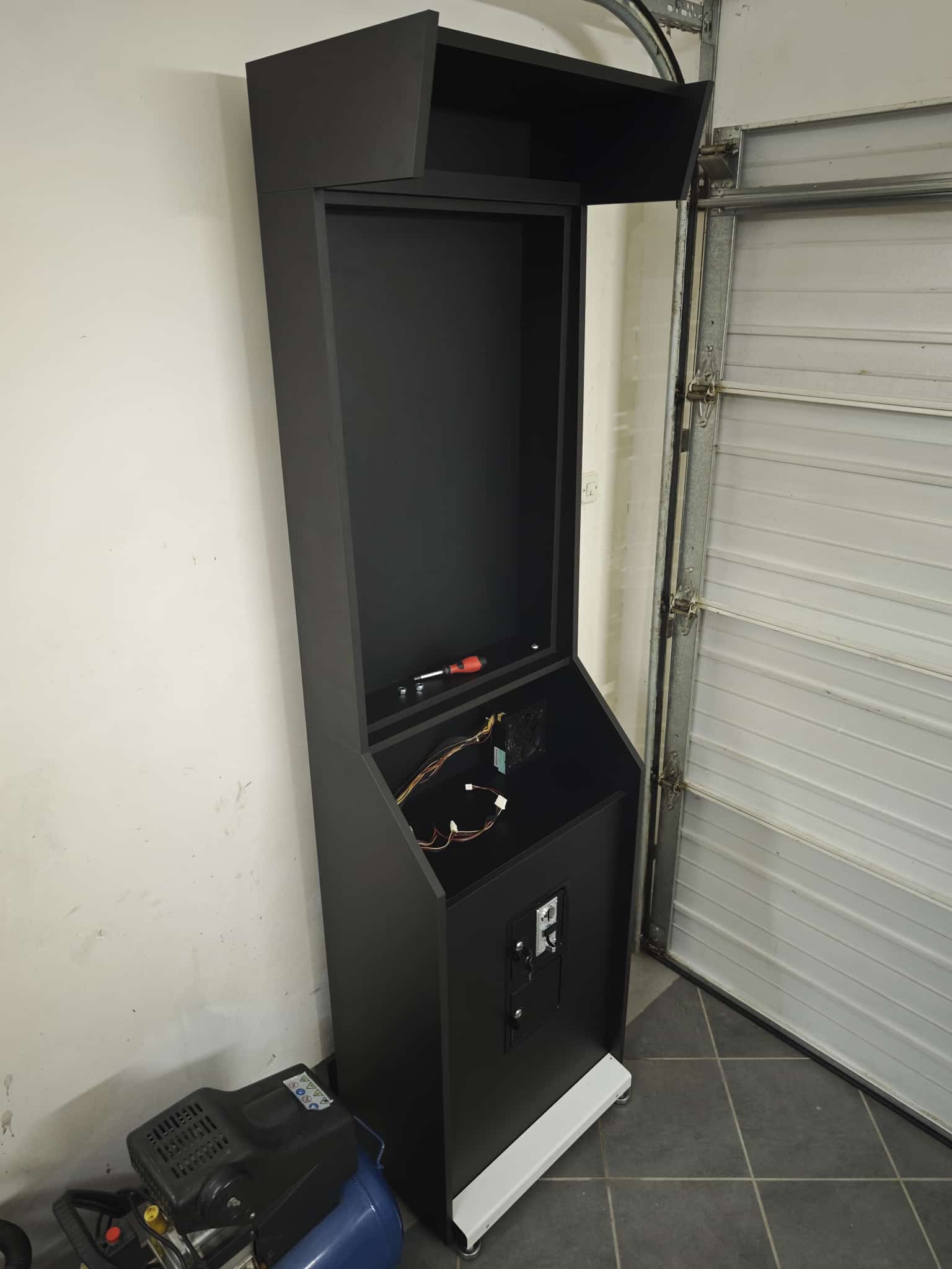 Vulcano base cabinet door panels prepared for biscuit joining